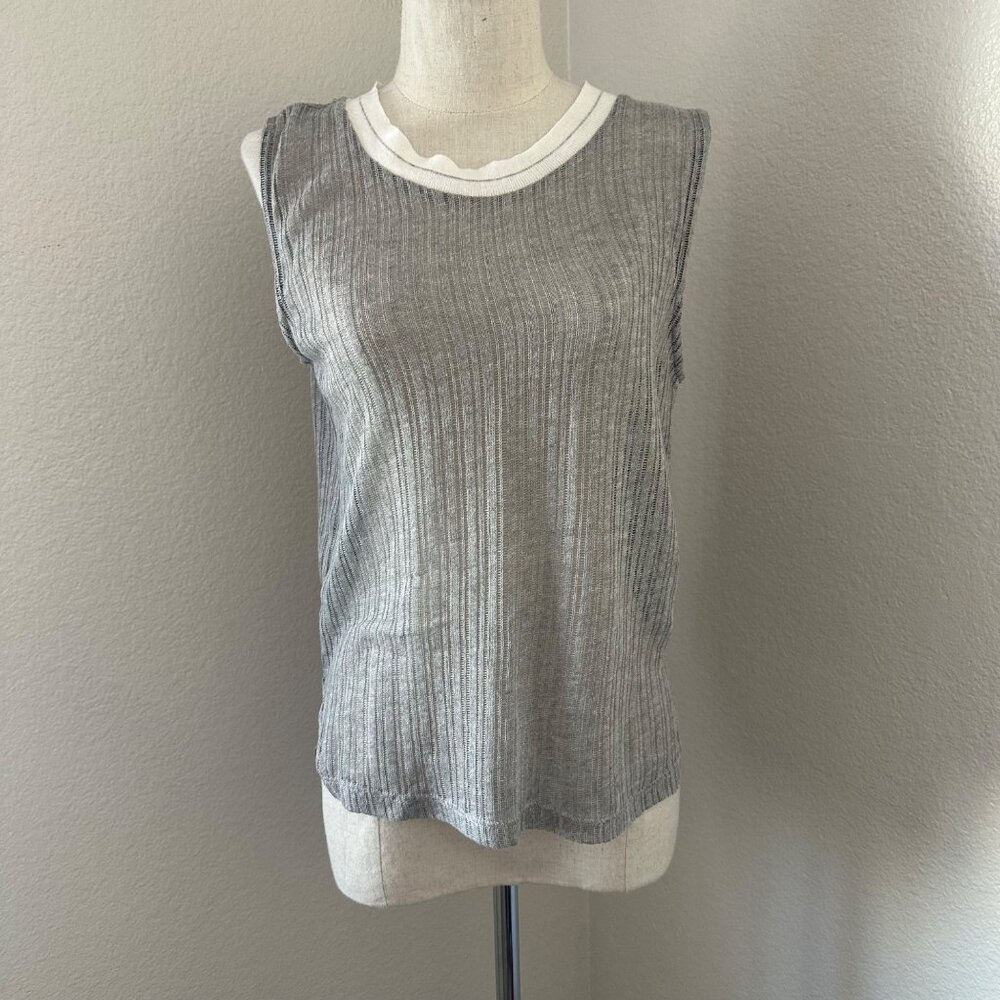 Anthropologie Dolan T-Shirt Knit Hi-lo Sleeveless Lightweight Grey Sz S